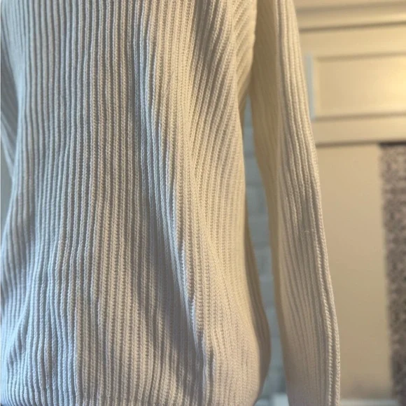 Tommy Hilfiger White Crew Neck Cable Knit Sweater - Picture 13 of 13